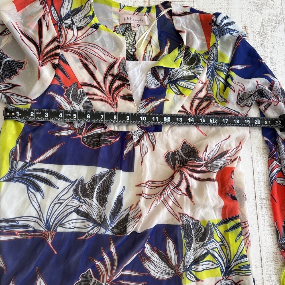 Philosophy Blue and Yellow Graphic Midi Dress - Picture 7 of 10